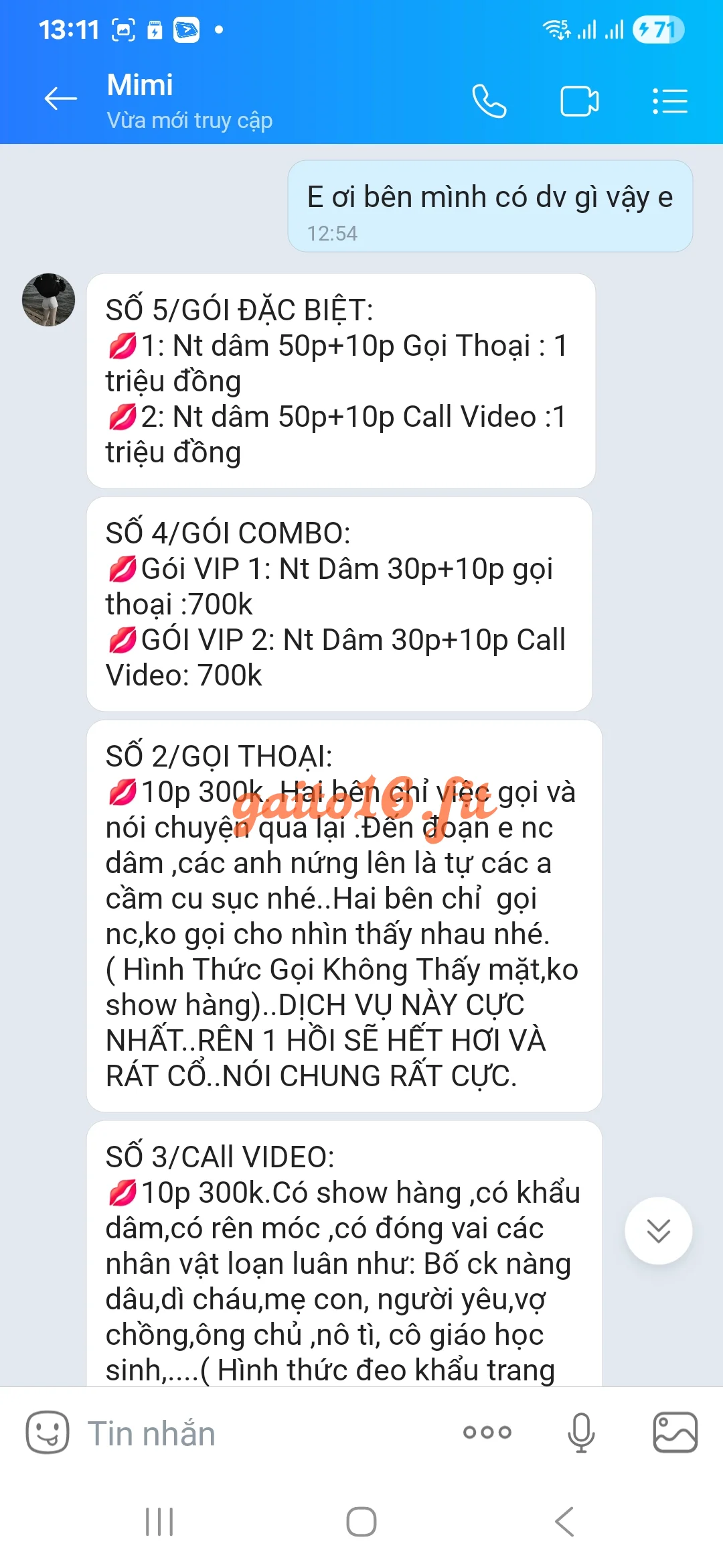 Ảnh đánh giá gái gọi